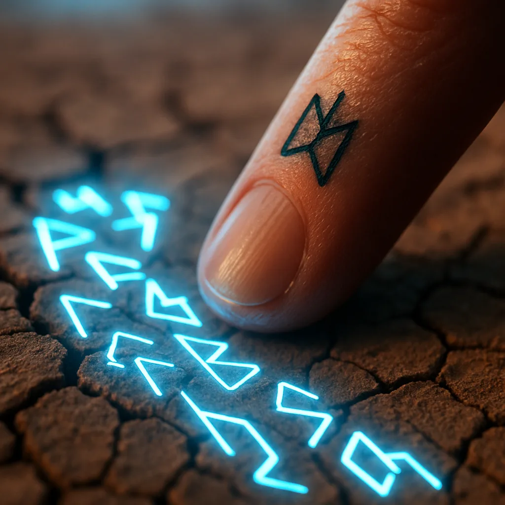 Glowing Cybernetic Runes on Skin Inch