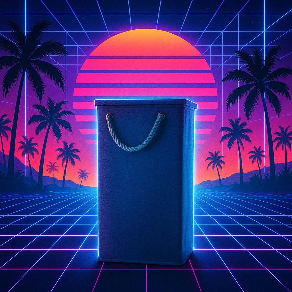 Against a Backdrop of Glowing Neon Lines