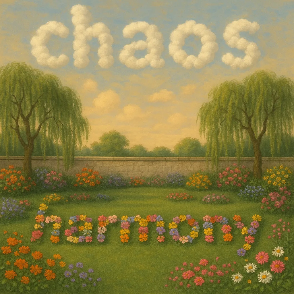 Tranquil Garden Filled with a Spectrum of Vibrant Blossoms