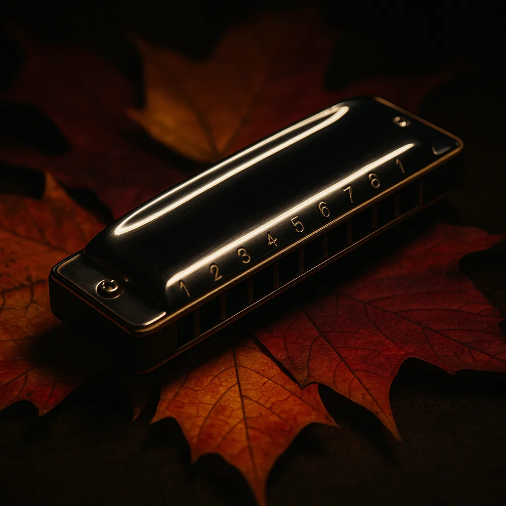 Single Polished Harmonica Gleams