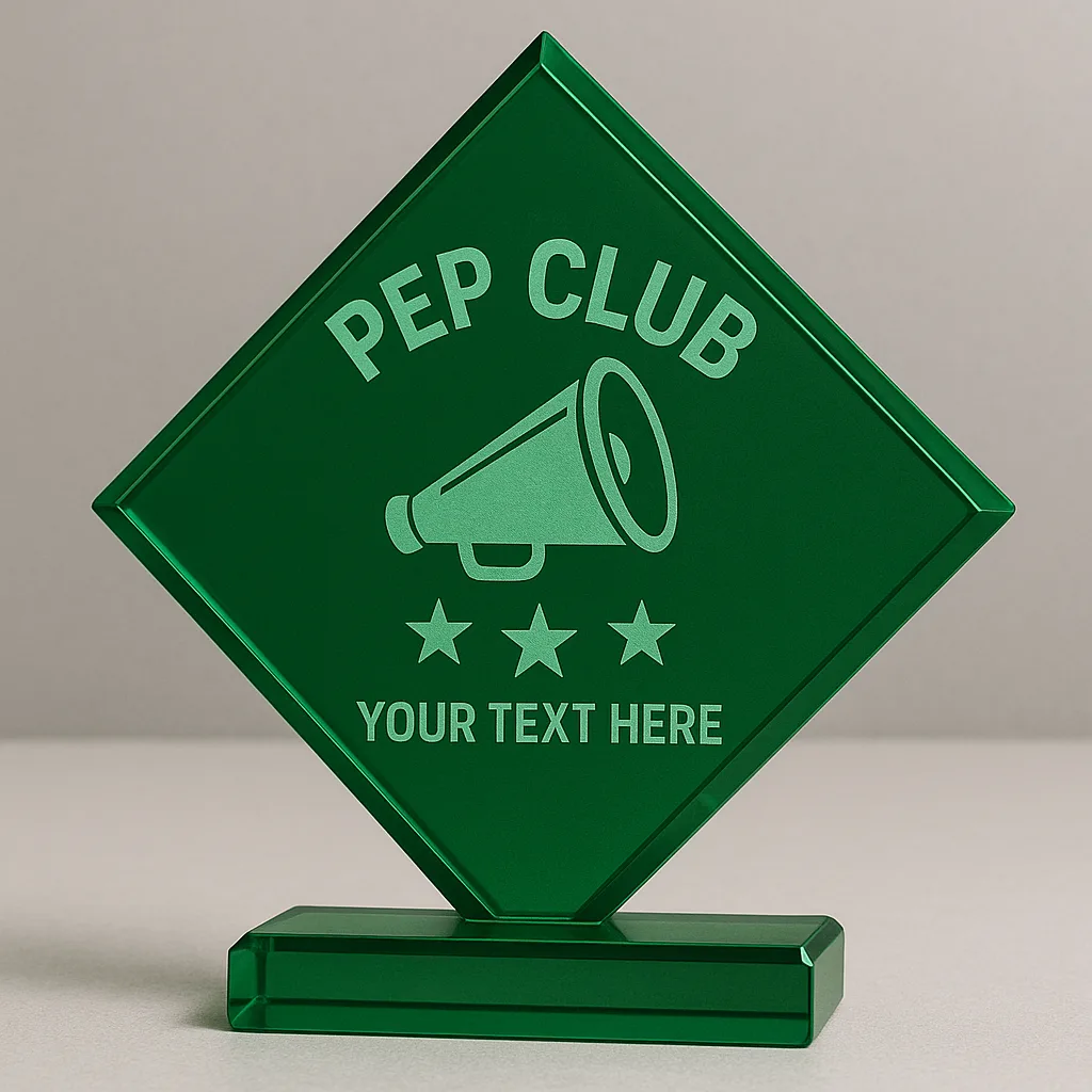 Green Diamond-shaped Award with "PEP CLUB"