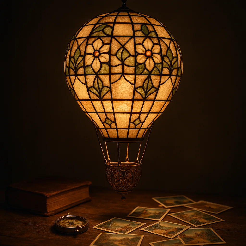 Imagine a Vintage-style Stained Glass Lampshade Crafted to Resemble