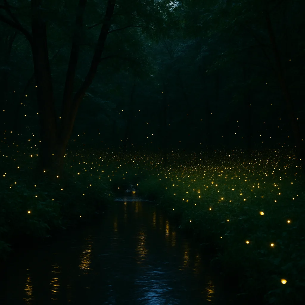 Nighttime Photograph Showcases a Tranquil Forest
