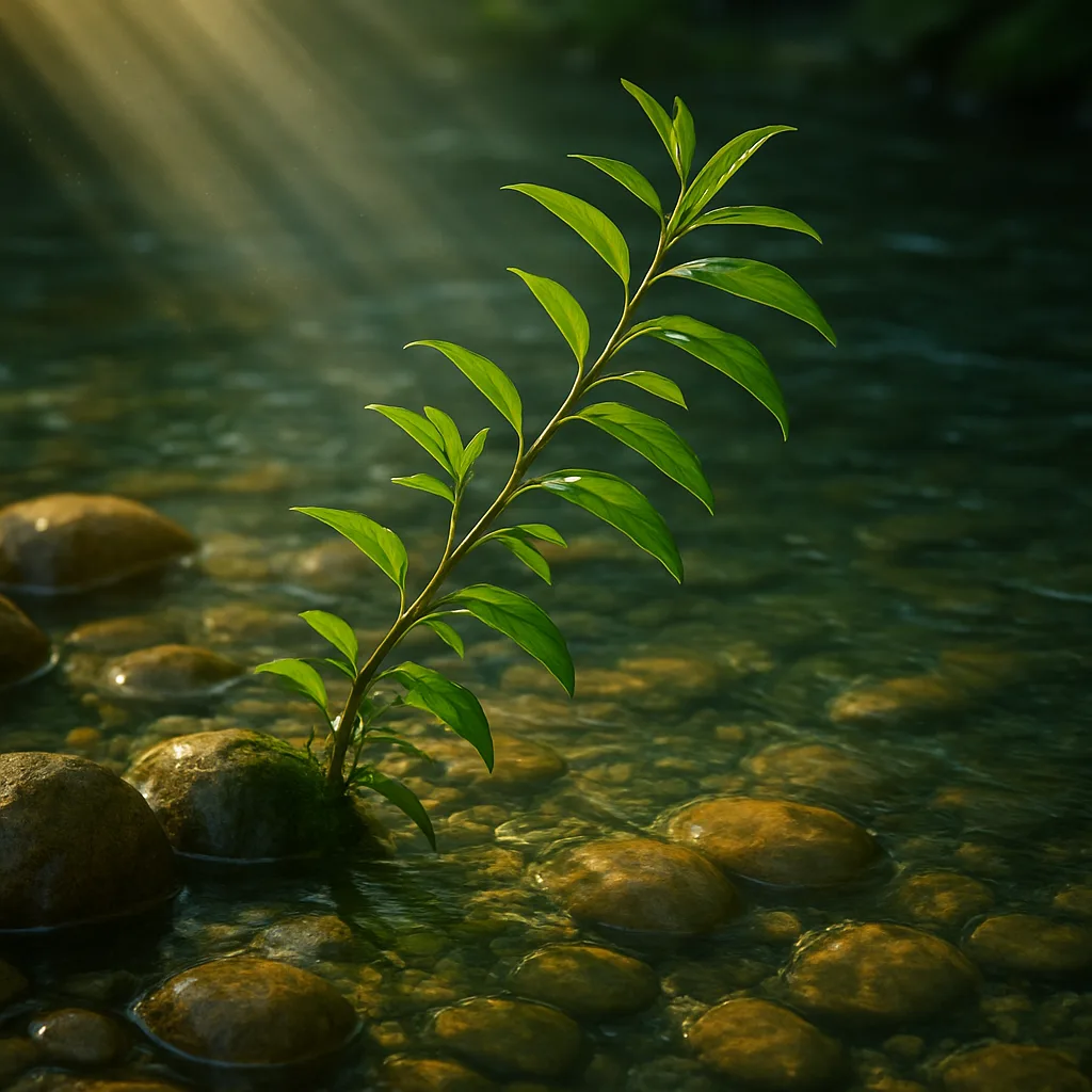 Vibrant Green Plant with Graceful