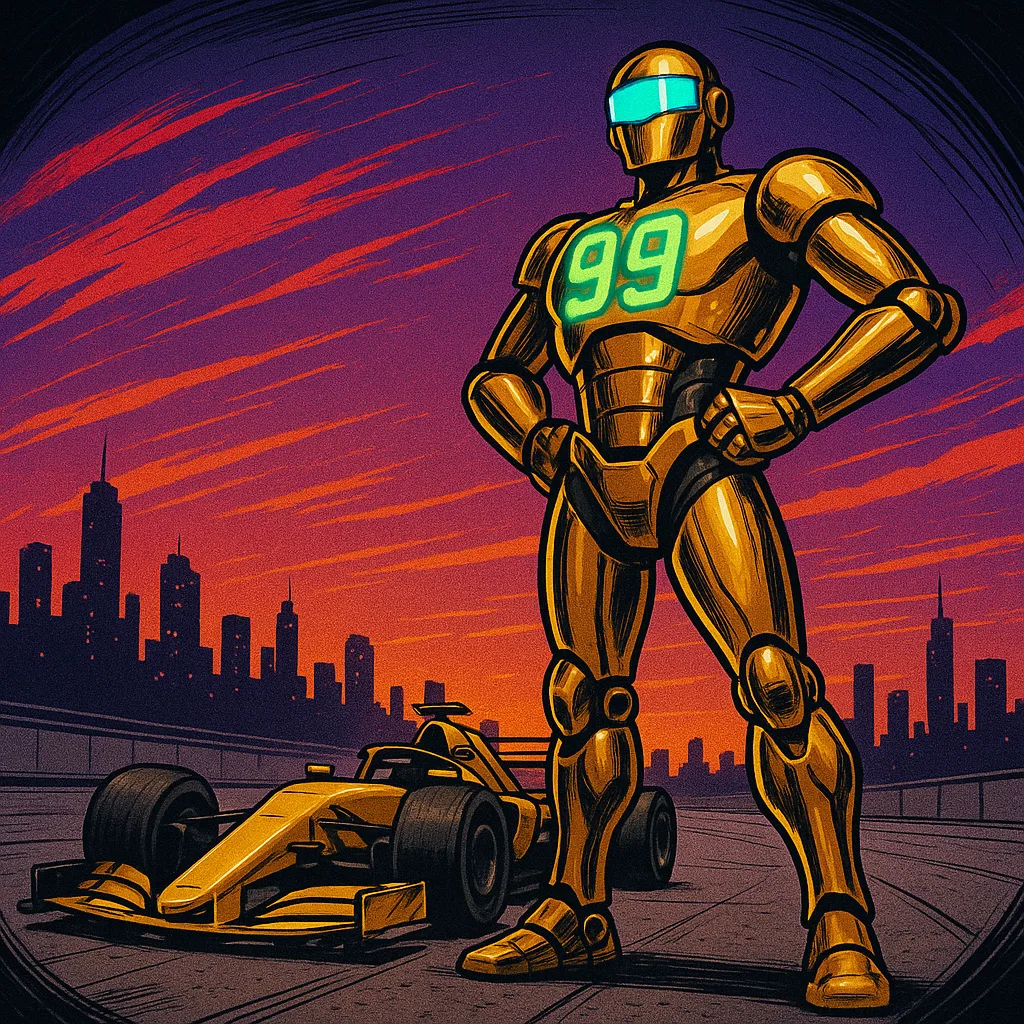 Futuristic Robot with a Shimmering Gold Exterior