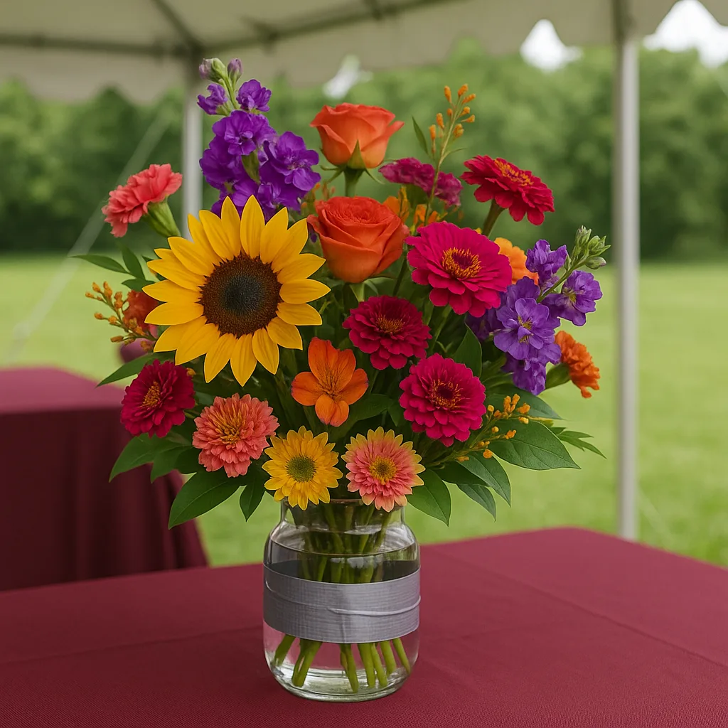 Vibrant Floral Arrangement in a Vase
