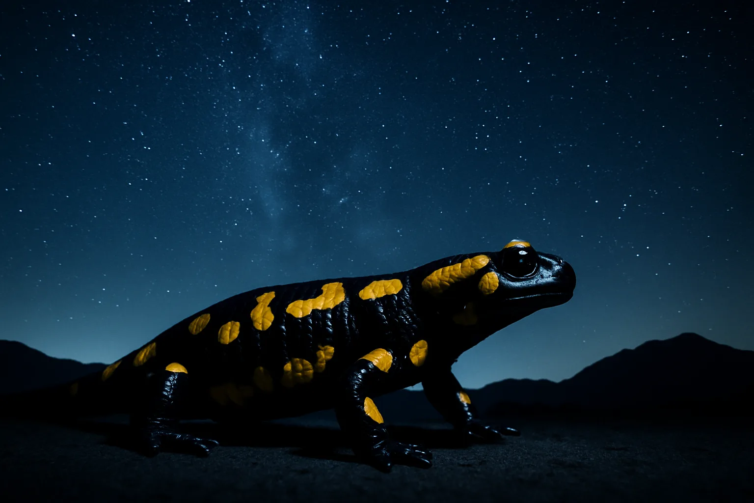 European Fire Salamander in Profile