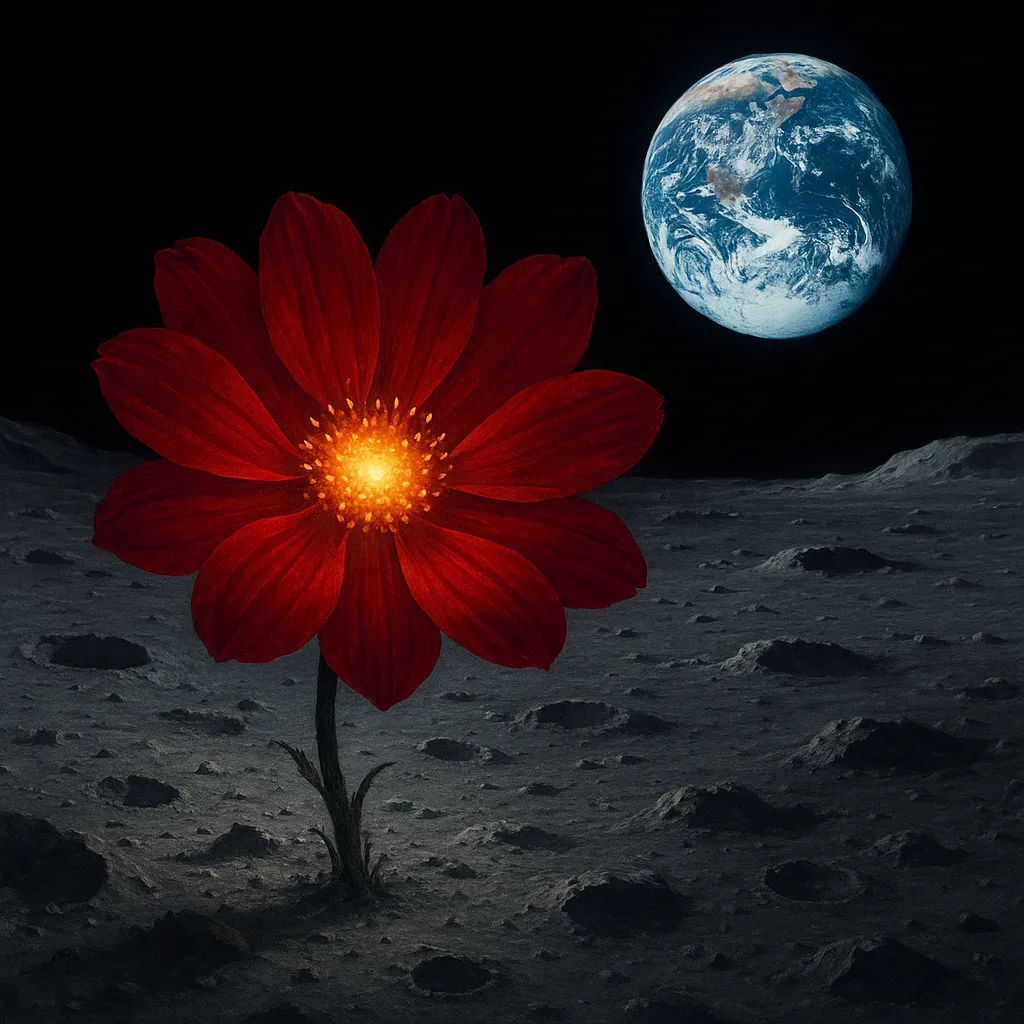 Brilliant Bloom with Wide Petals of Rich Scarlet