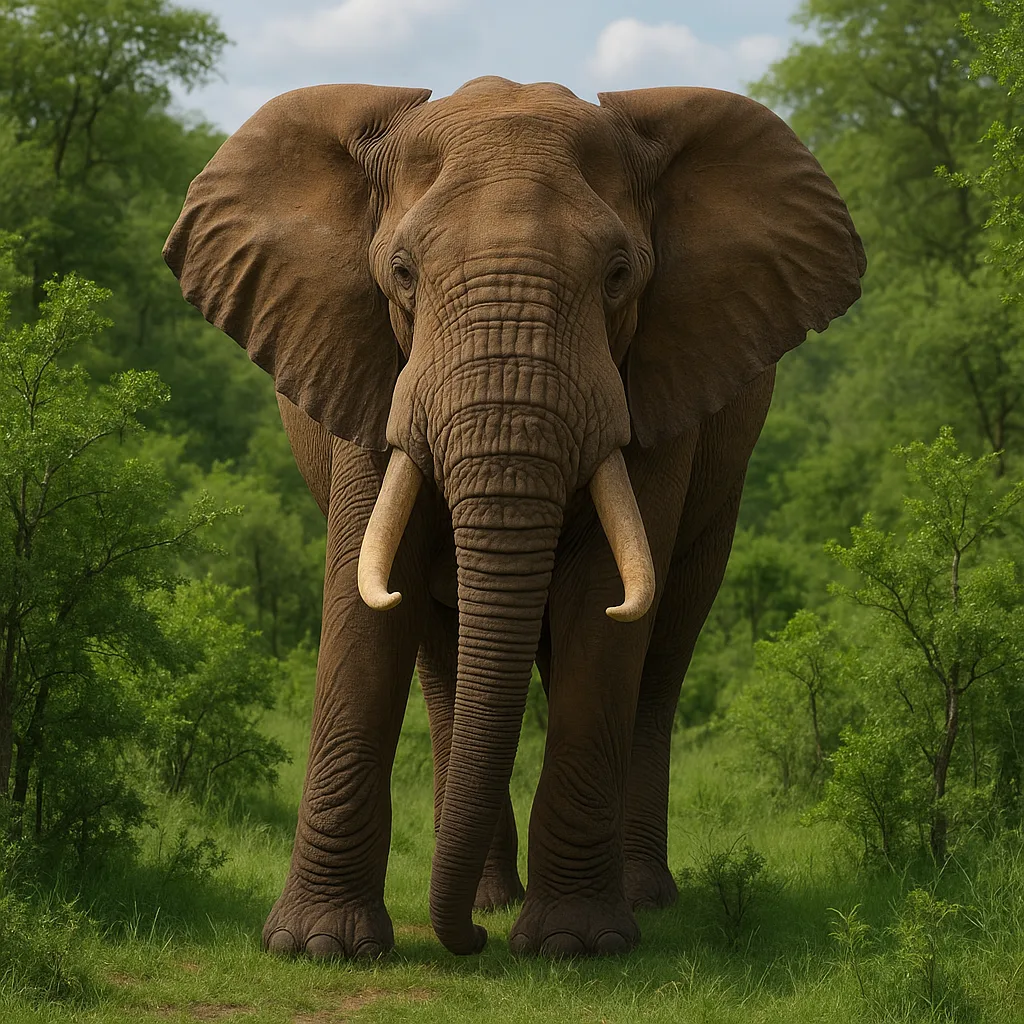 Enormous Elephant Standing Amidst its Native Environment