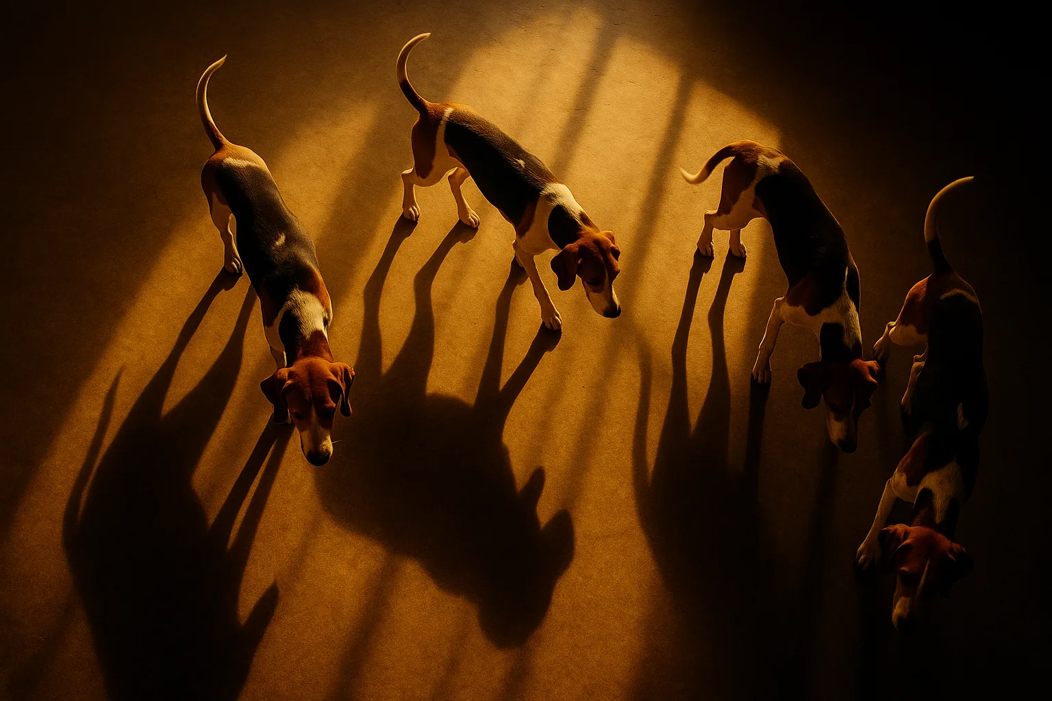 Four Varied Walker Hounds