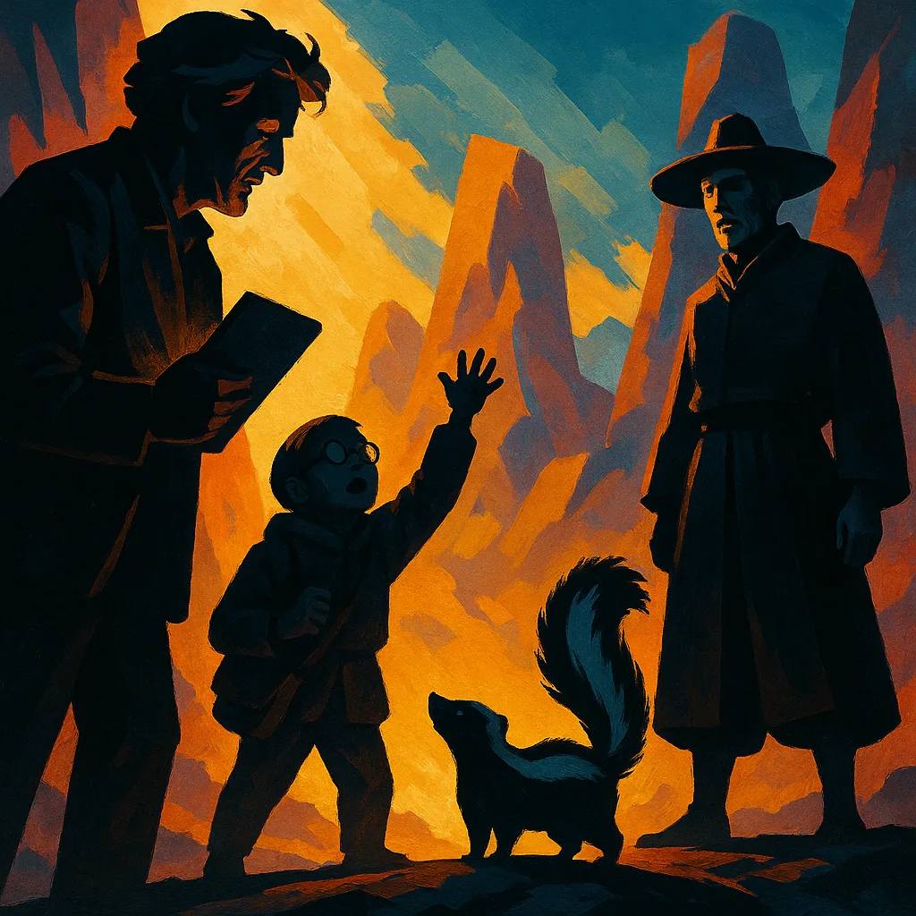 Strongly Backlit Silhouettes of a Weary