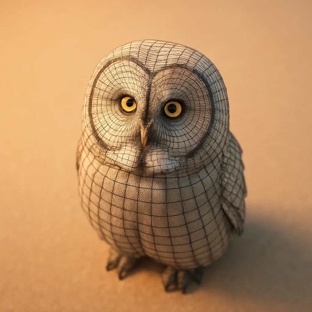 Single Great Grey Owl—its Fluffy Plumage