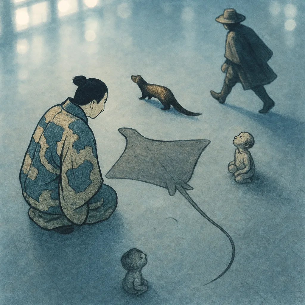 Non-representationally Composed Scene Unfolds on a Vast Industrial Floor