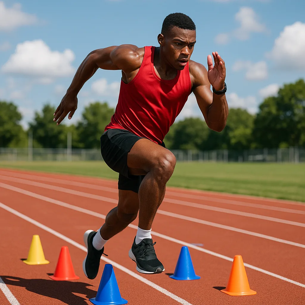Individual Is Running at High Speed on a Track