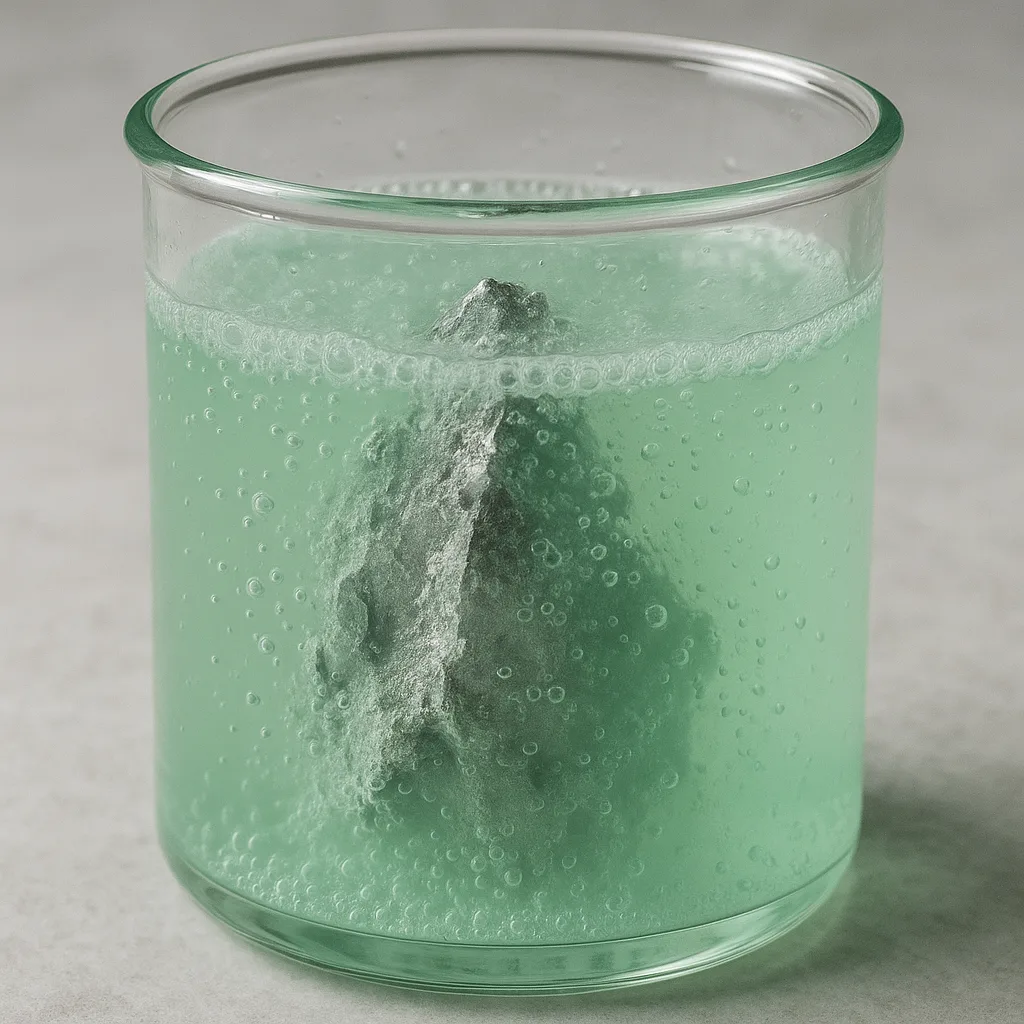Piece of Nickel Submerged in Hydrochloric Acid
