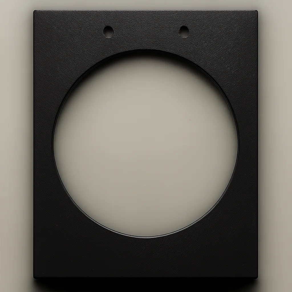 Black Rectangular Frame with a Circular Cutout in the Center
