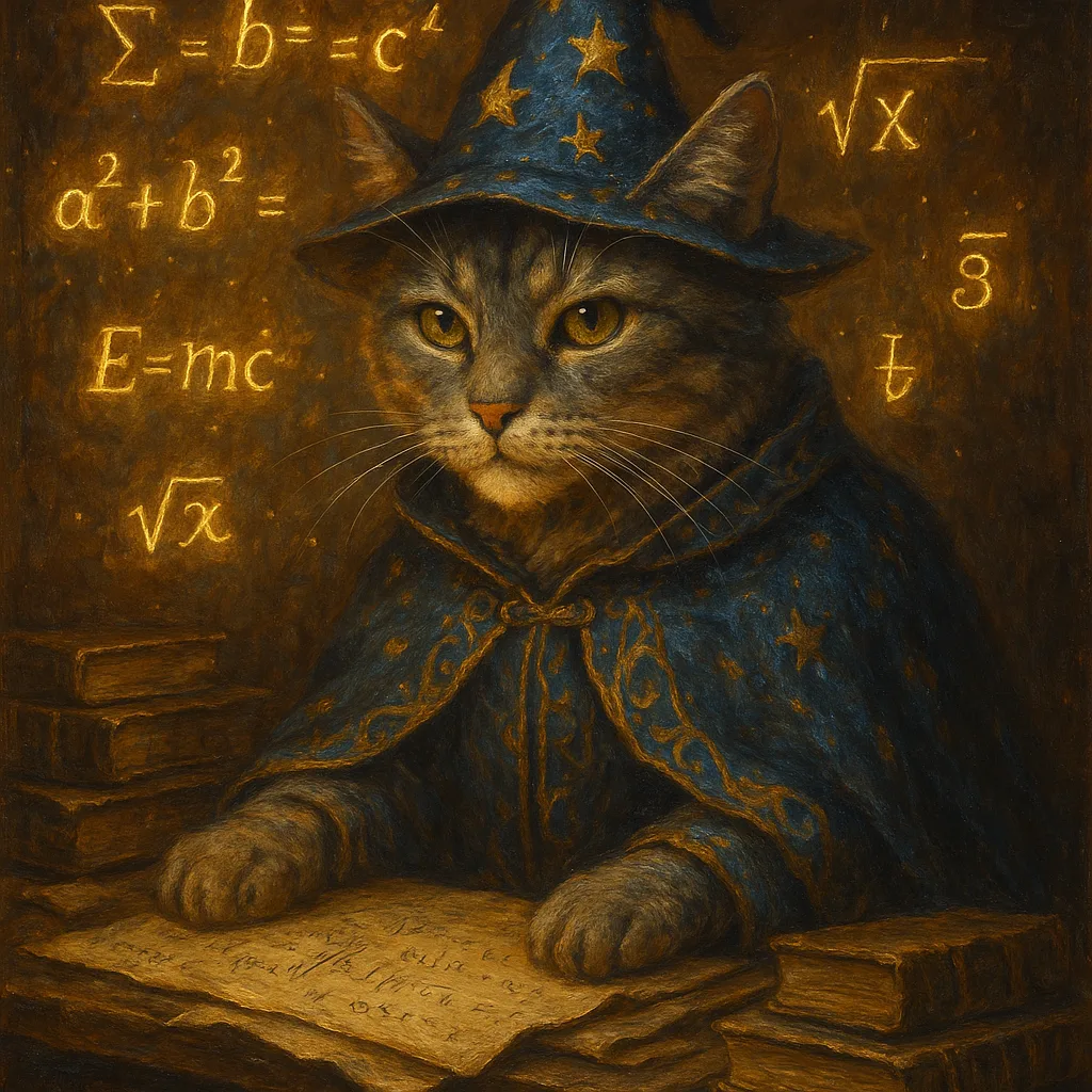 Intricately Detailed Oil Painting of a Mystical Cat Skilled