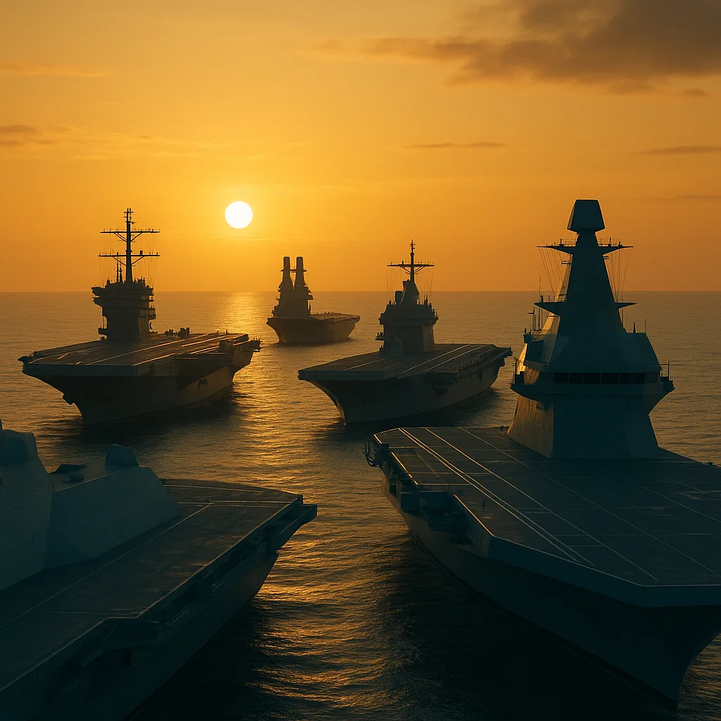 Against the Golden Sunset over a Calm Ocean Horizon