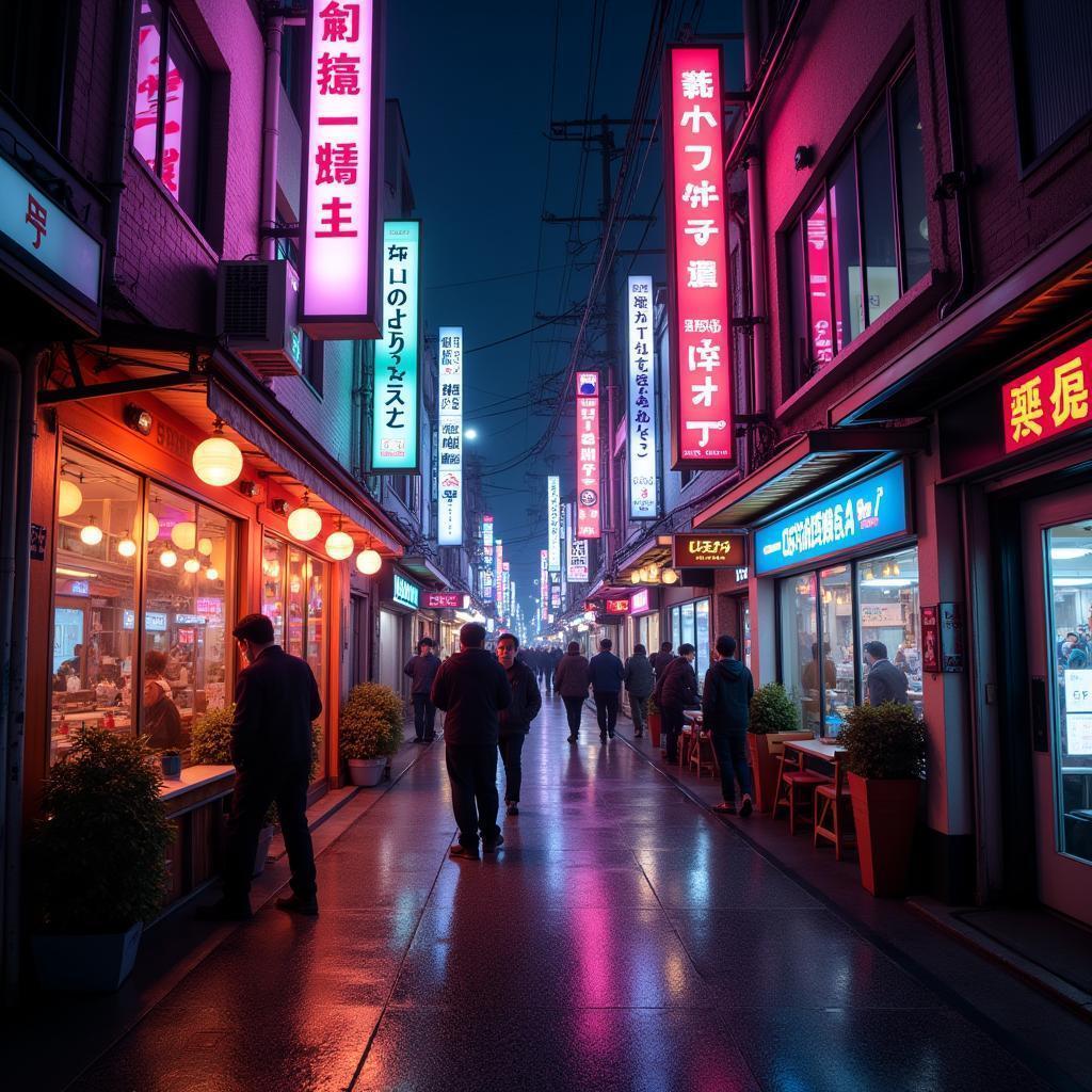 Lofi Neon Tokyo Street at Night