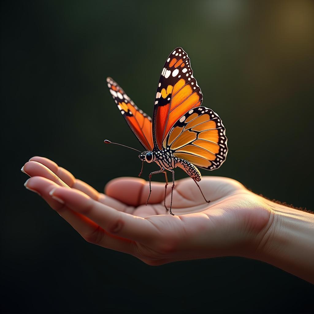 Butterfly Resting on an Open Palm