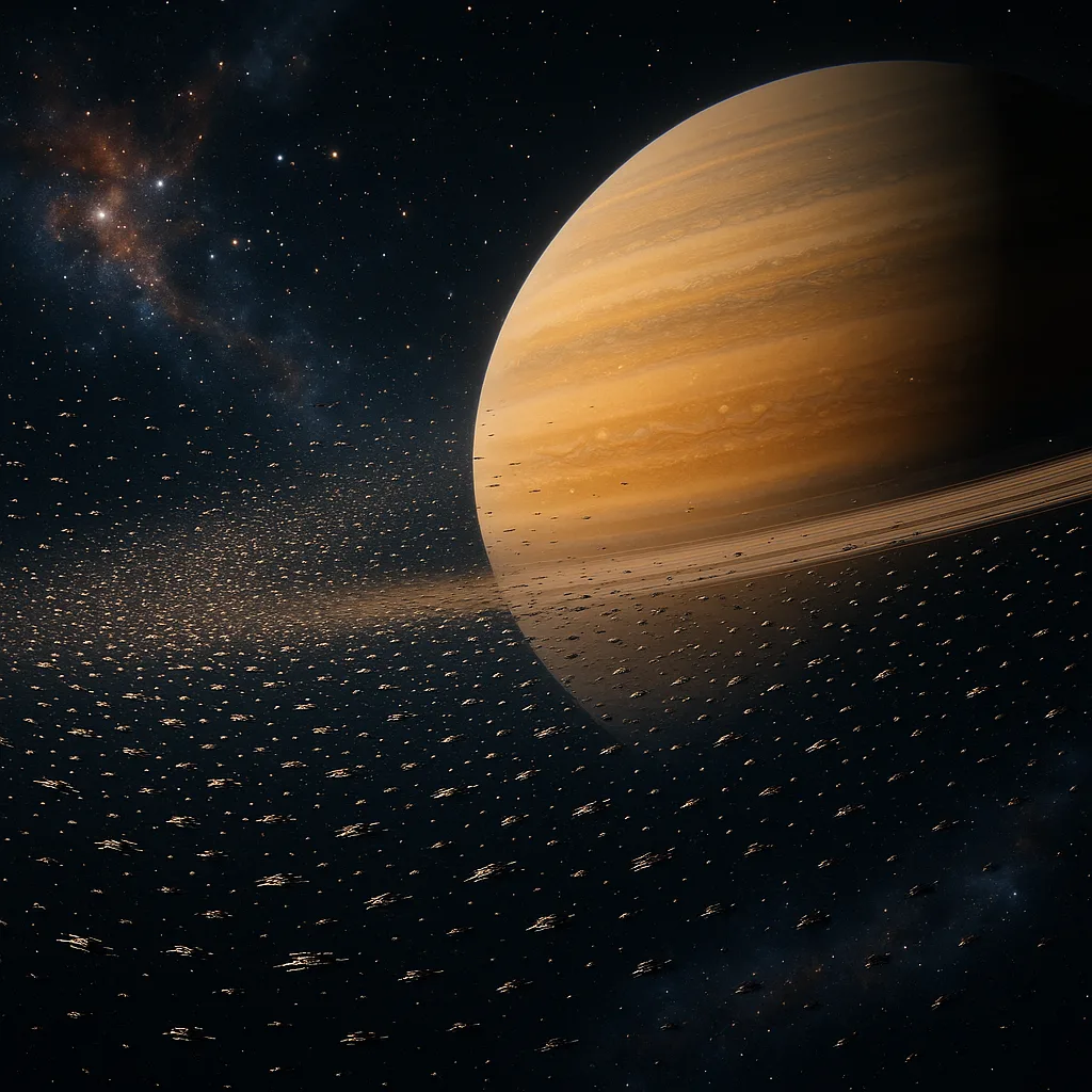 Vast Swarm of Countless Tiny Spacecraft Glitters Against the Backdrop