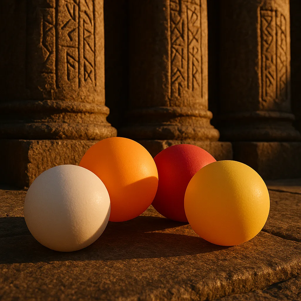 Four Varied Ping-pong Balls Overlap Before Massive