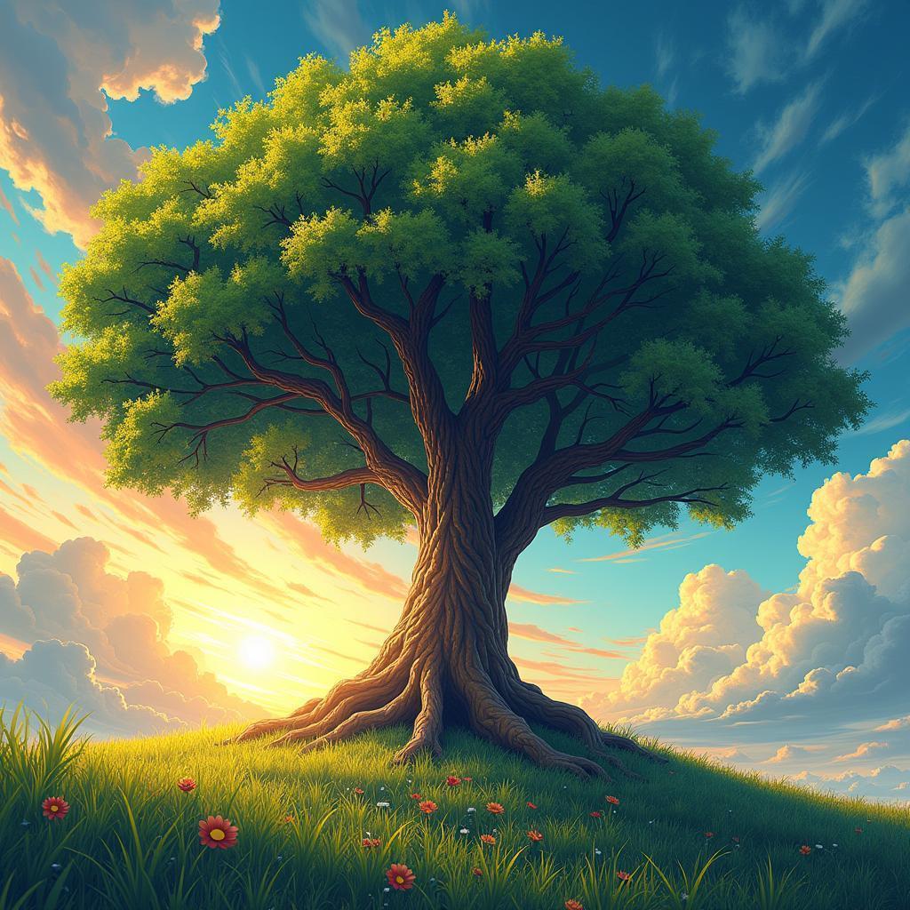 Godly Tree of Life Engulfing Earth