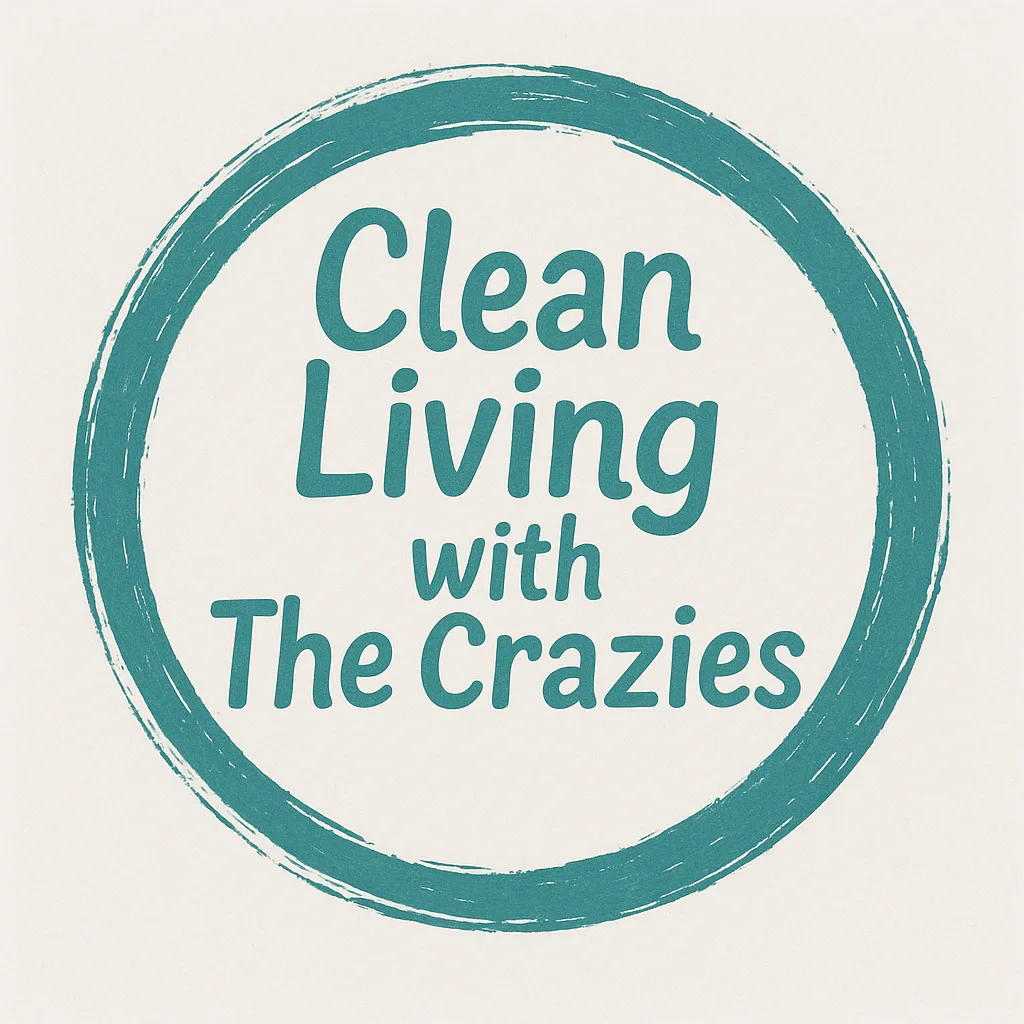 Teal Brushstroke Circle with the Text "Clean
