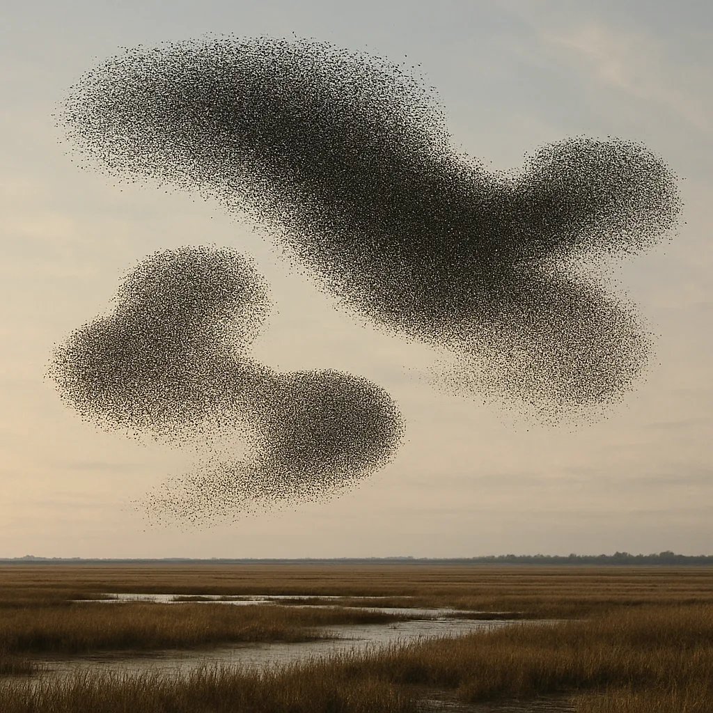 Vast Murmuration of Starlings Creates Dynamic
