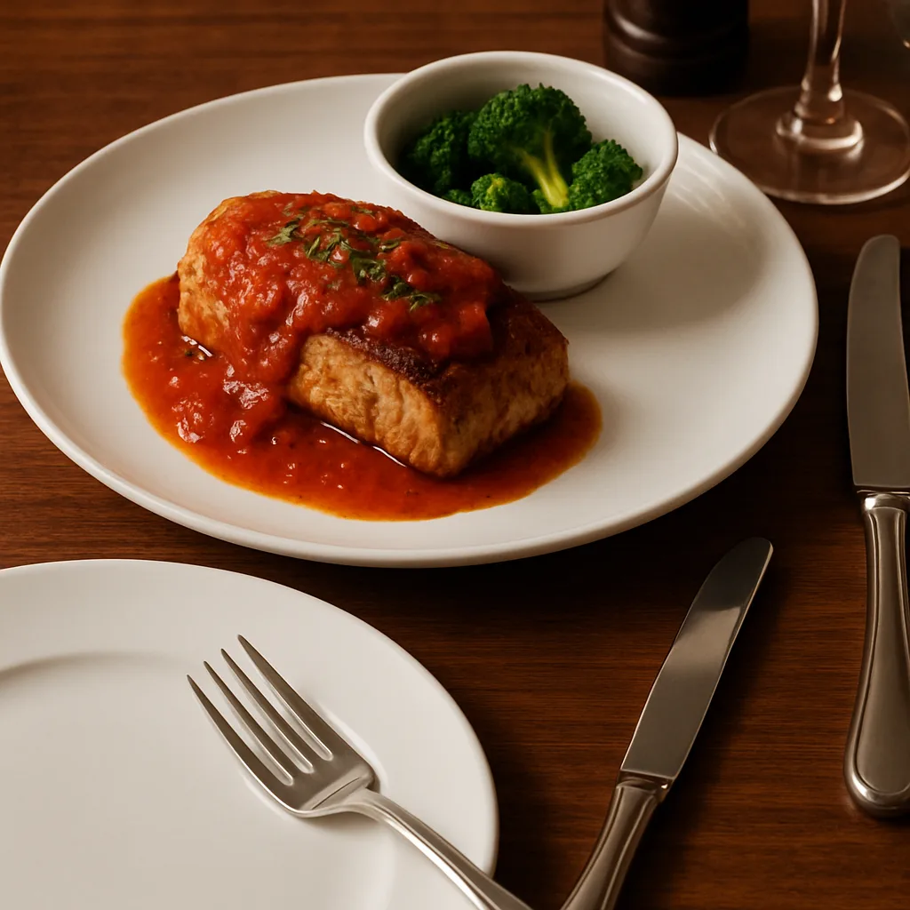 Artfully Presented Dish Rests on a Spotless White Circular Plate