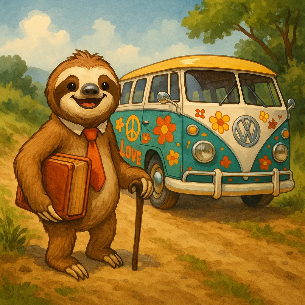 Happy Sloth Dressed in a Necktie