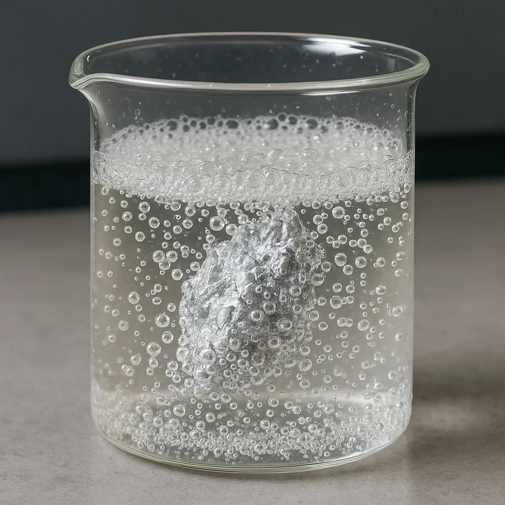 Fragment of Aluminum Immersed in a Container Filled with Fizzing