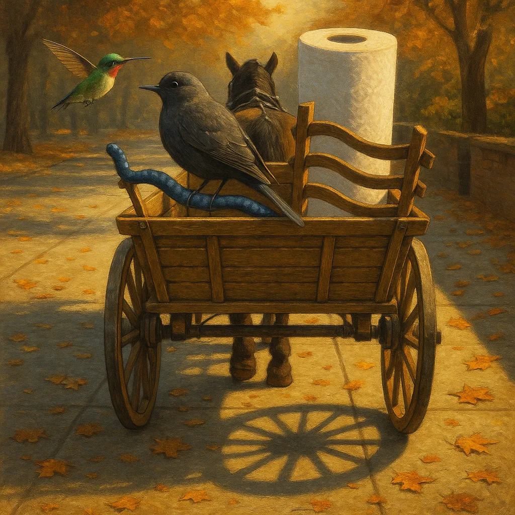 Horse Cart Laden with a Water Ouzel
