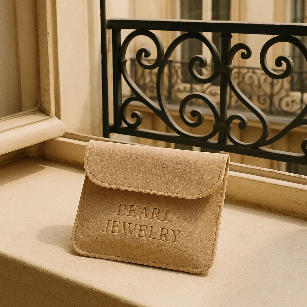 Beige Suede Pouch