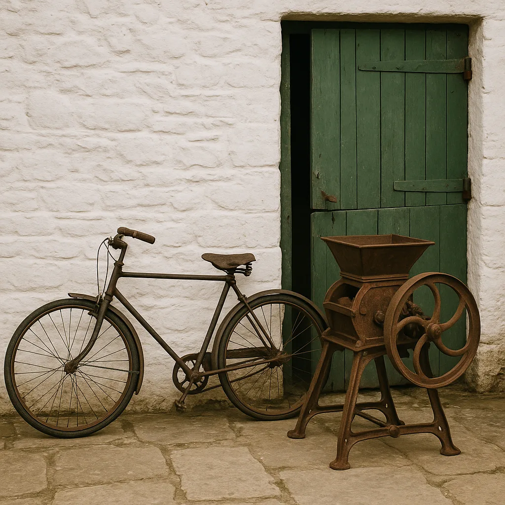 Vintage Bicycle and an Old Machine