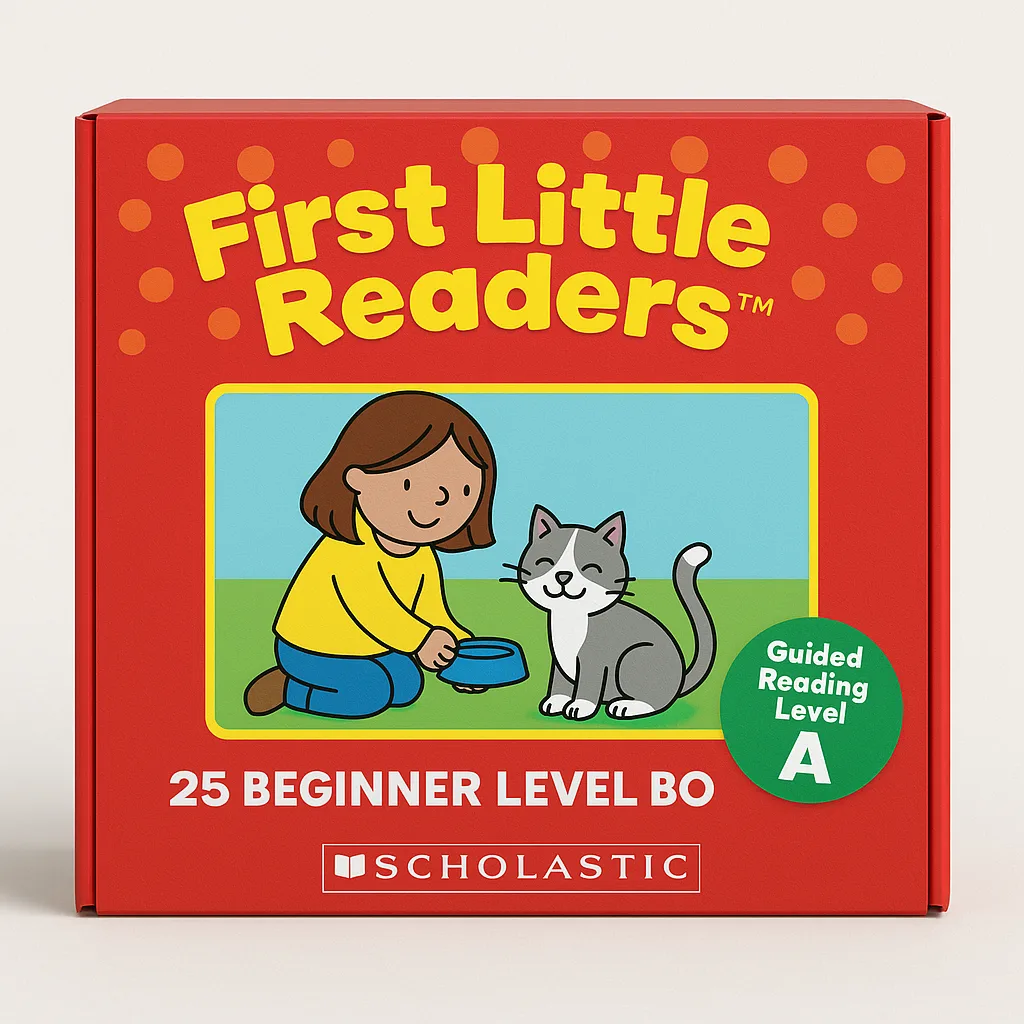 Red and Orange Box Labeled "First Little Readers" Contains 25