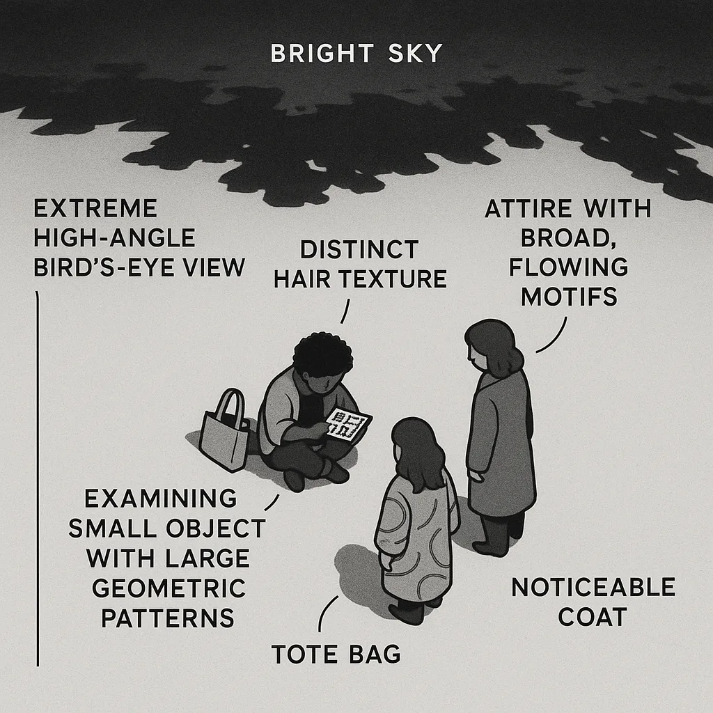 Three Small Figures Are Centrally