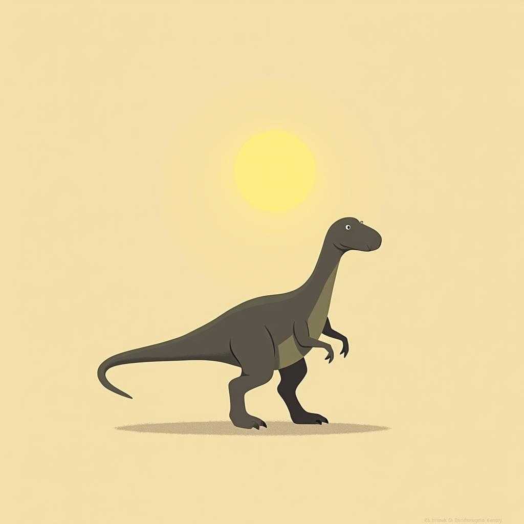 Minimalist Dinosaur Caught Mid Dance