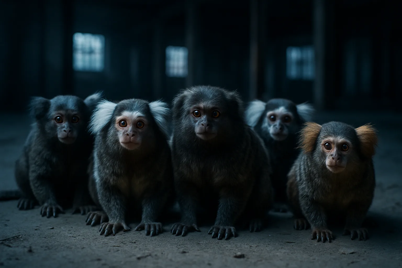 Five Diverse Marmosets Inhabit a Dusty