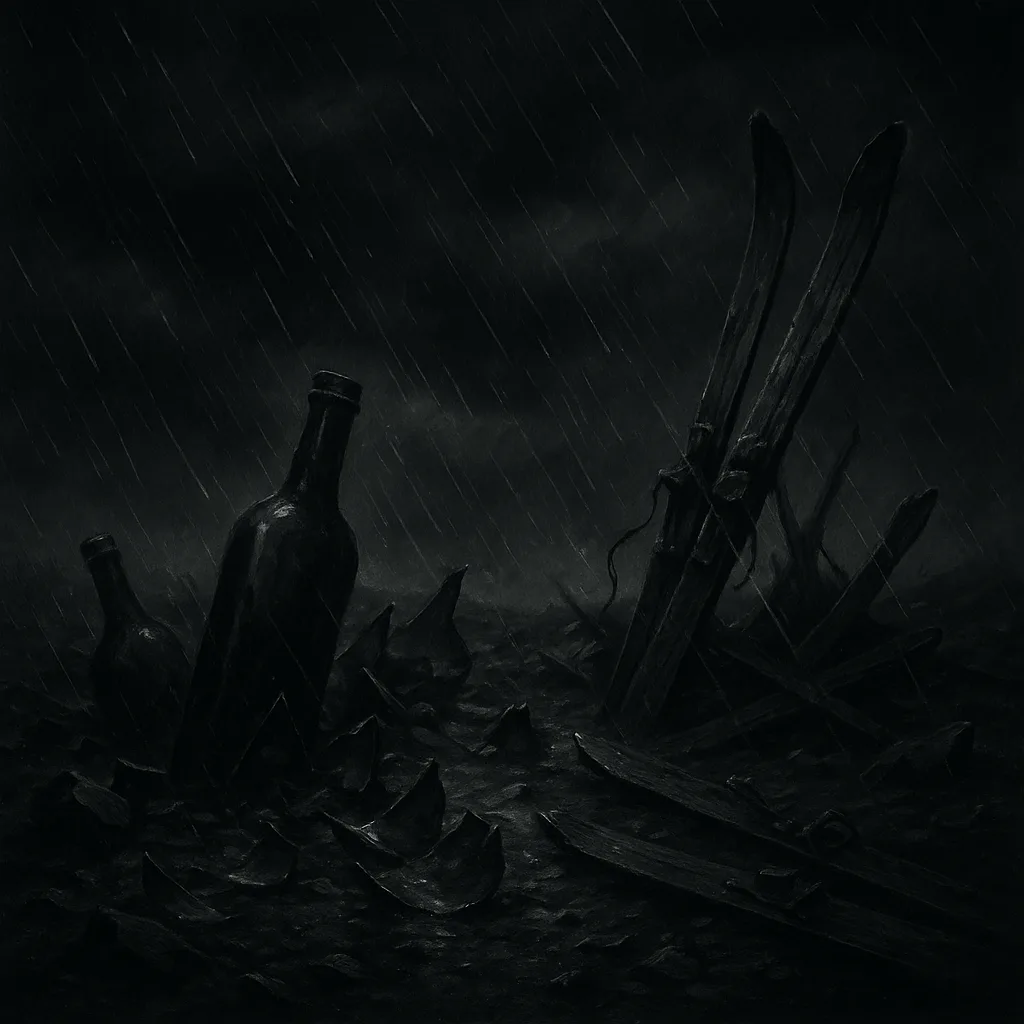 Chaotic Setting Filled with Fragmented Bottles and Splintered Skis