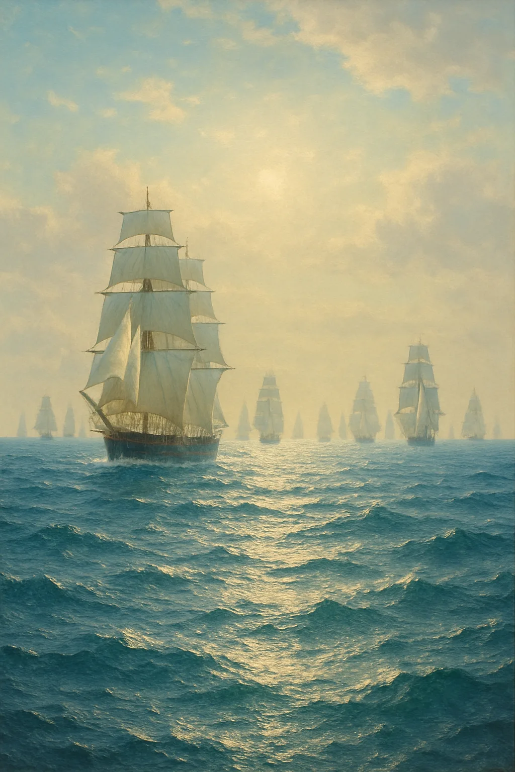 Fleet of Numerous Tall Ships