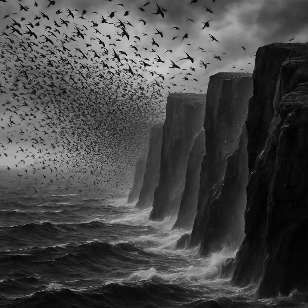 Vast Flock of Countless Seabirds Takes Flight