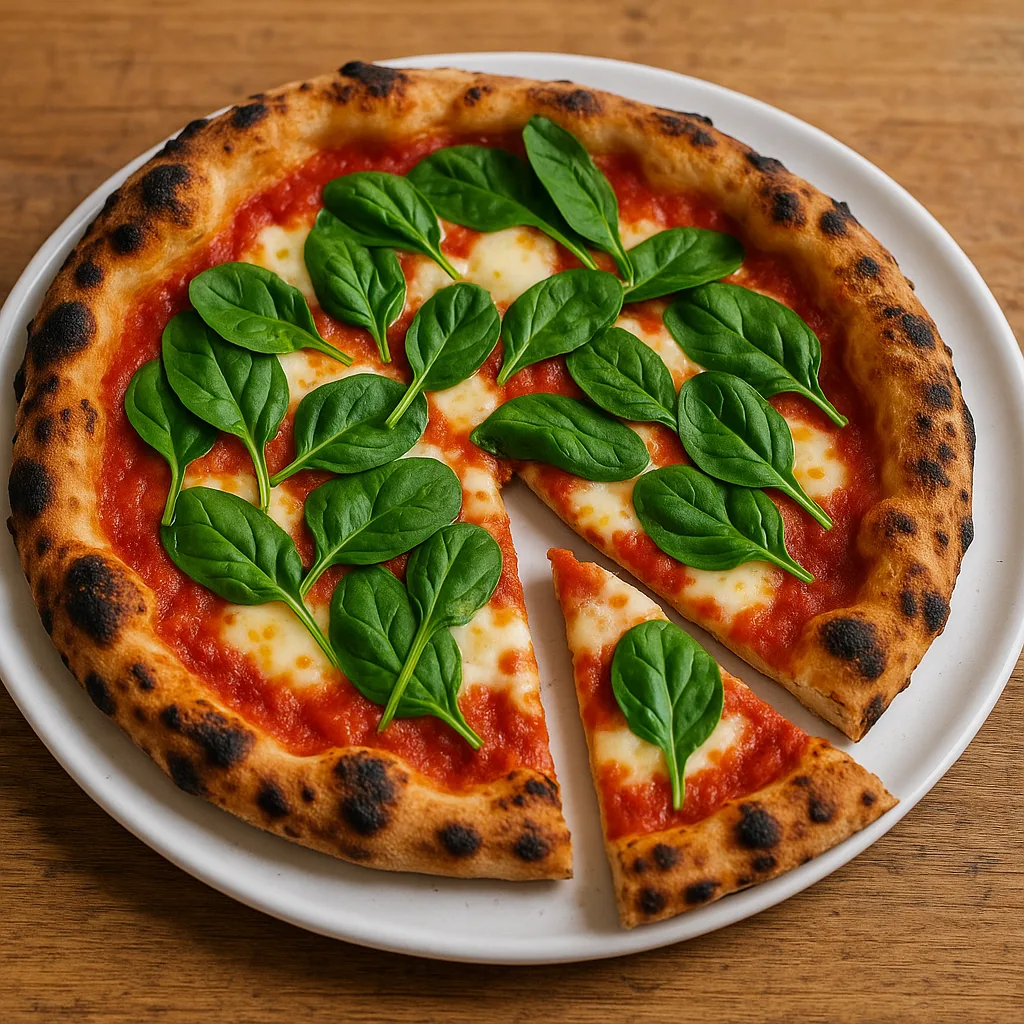Wood-fired Pizza Topped with Tomato Sauce