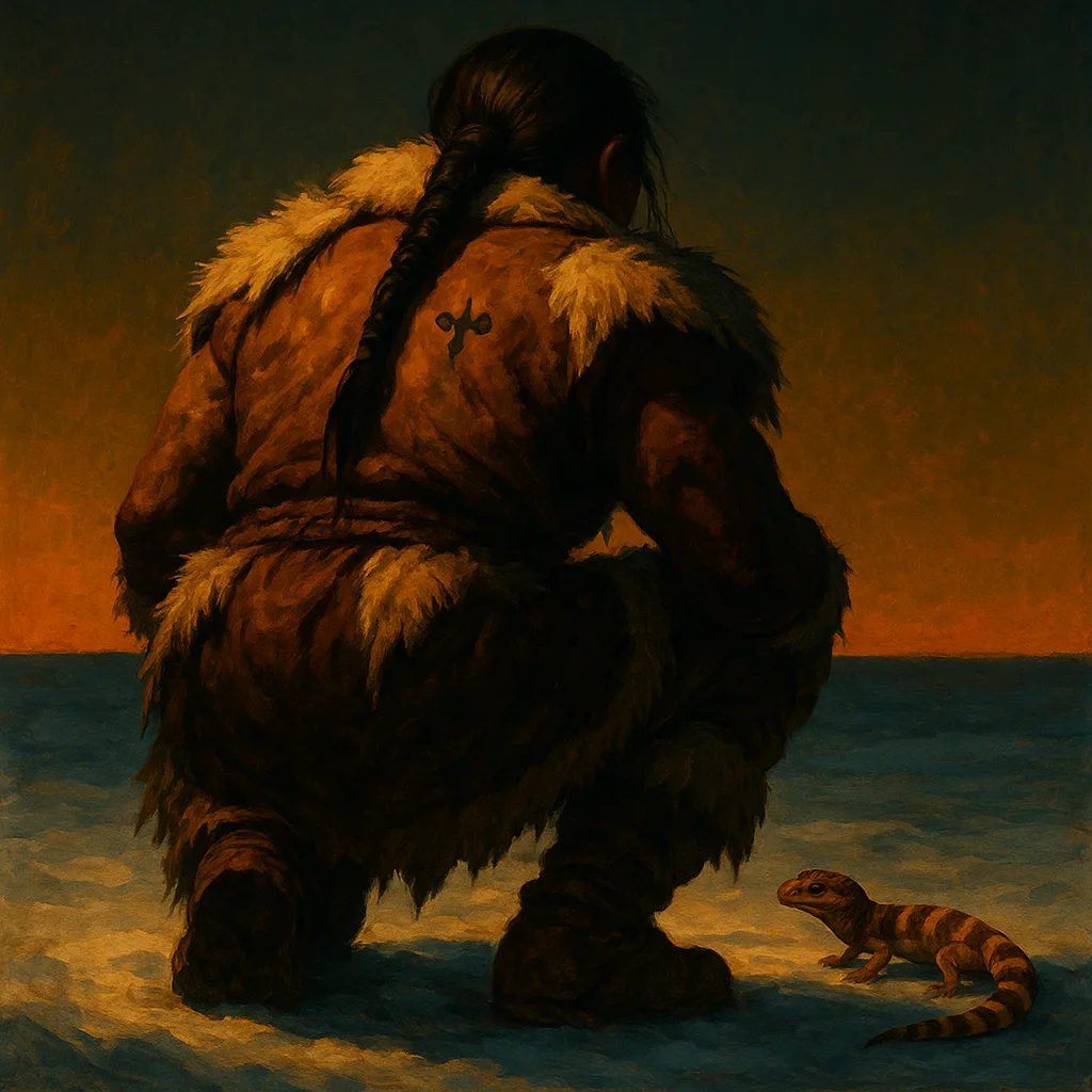 Powerfully Built Figure of Indigenous Native American Descent