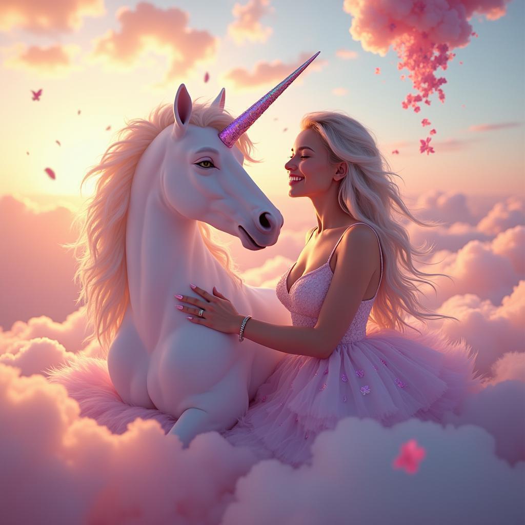 Blissful Dreamer and Her Iridescent Unicorn