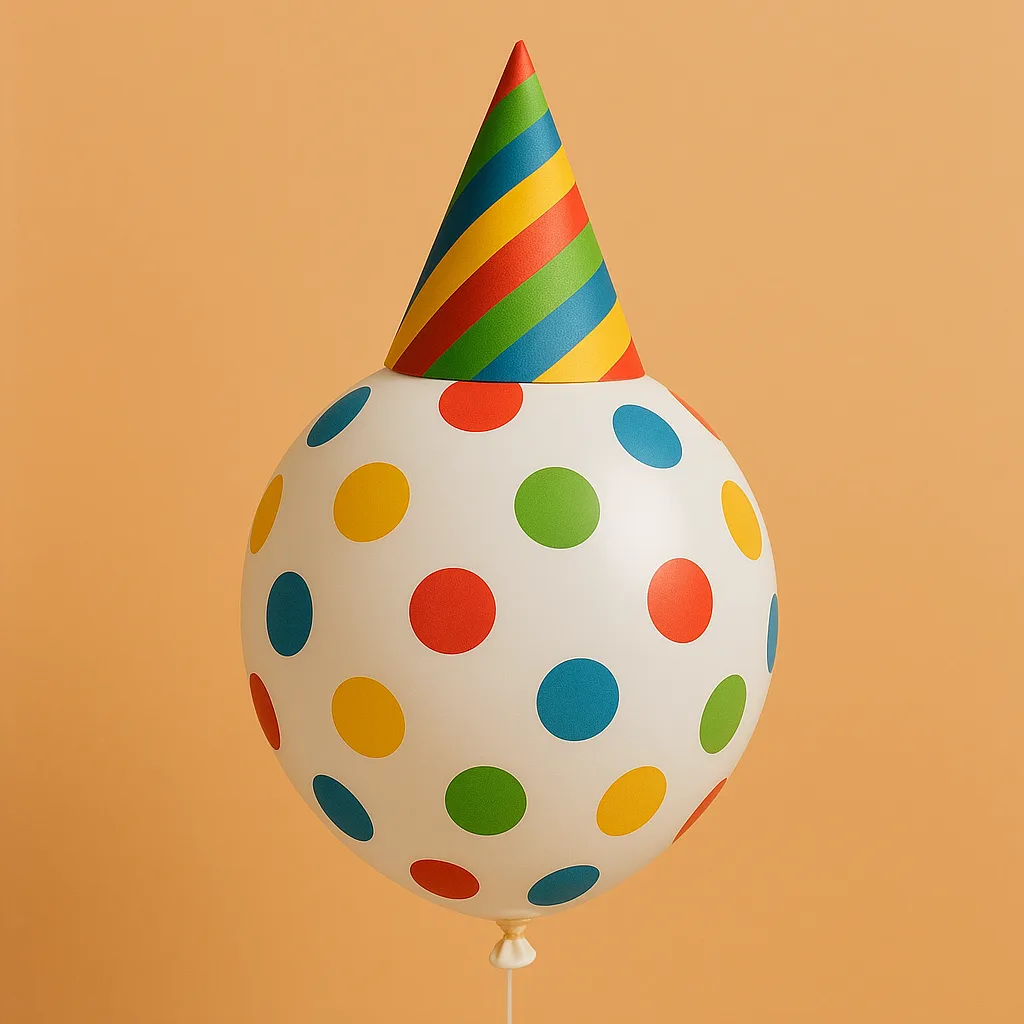 Circular Balloon Featuring Polka Dots