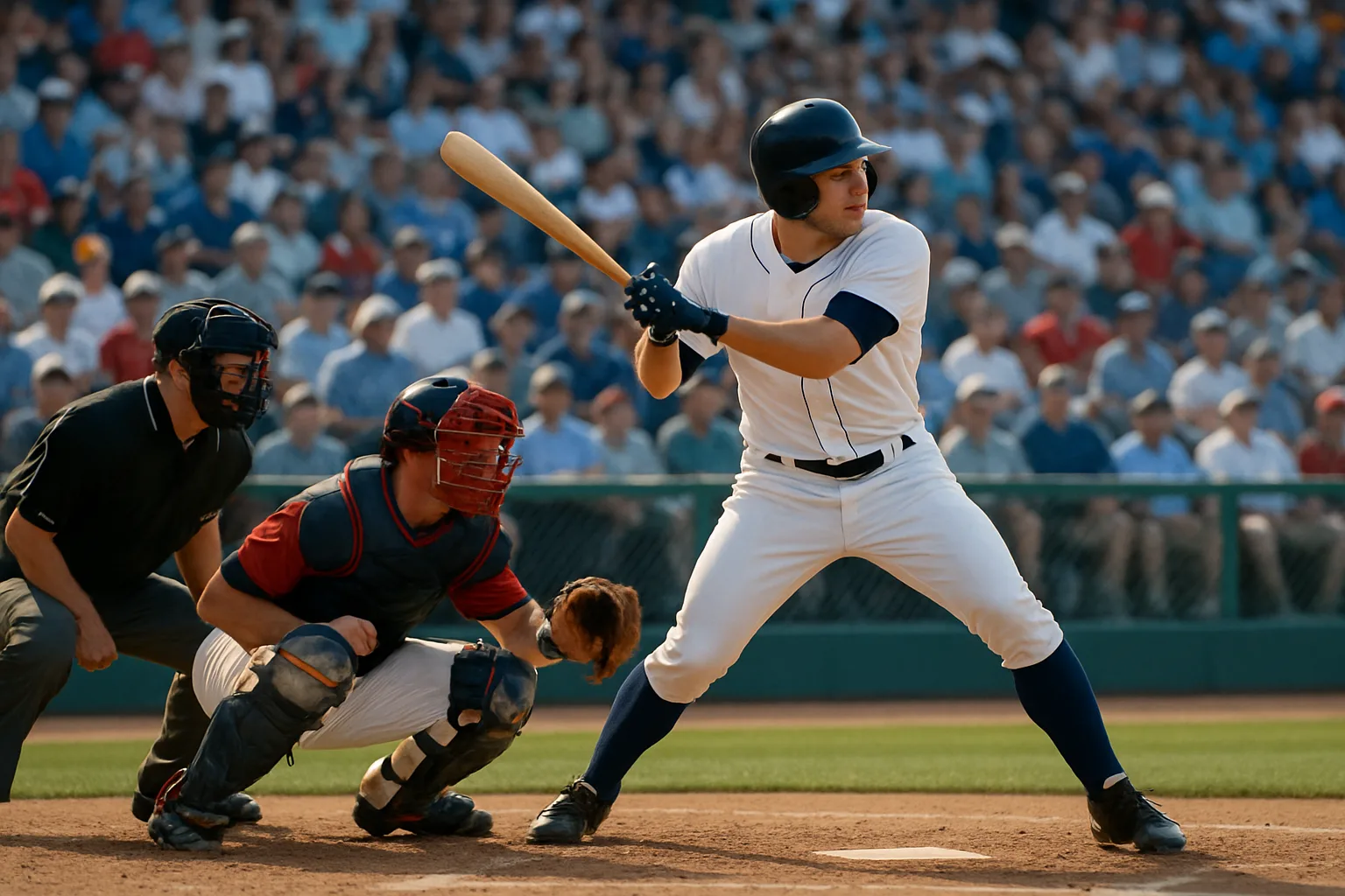 Baseball Player Is at Bat in a Game