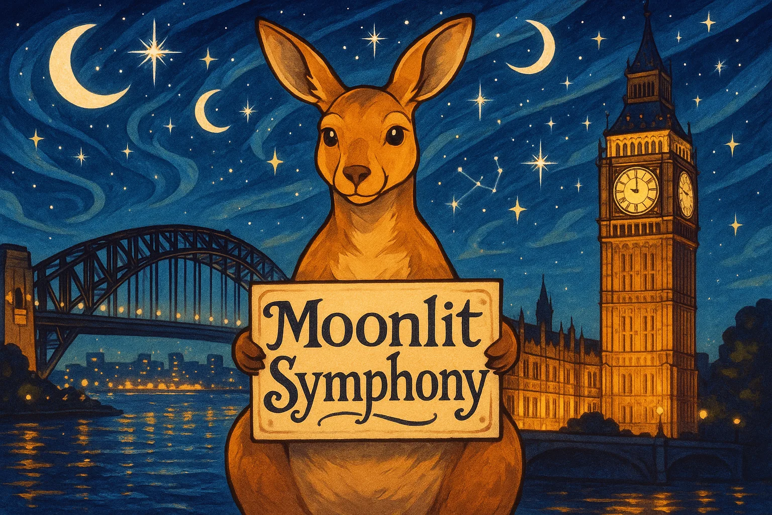 Anime-inspired Artwork Portrays a Magical Scene Featuring a Kangaroo
