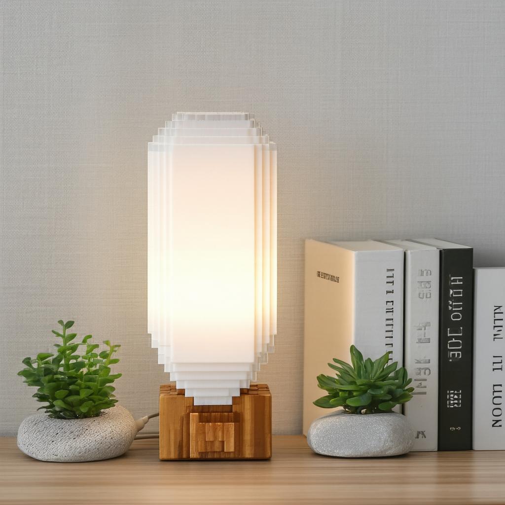 Cozy Scandinavian Lamp in Pixel Pastels