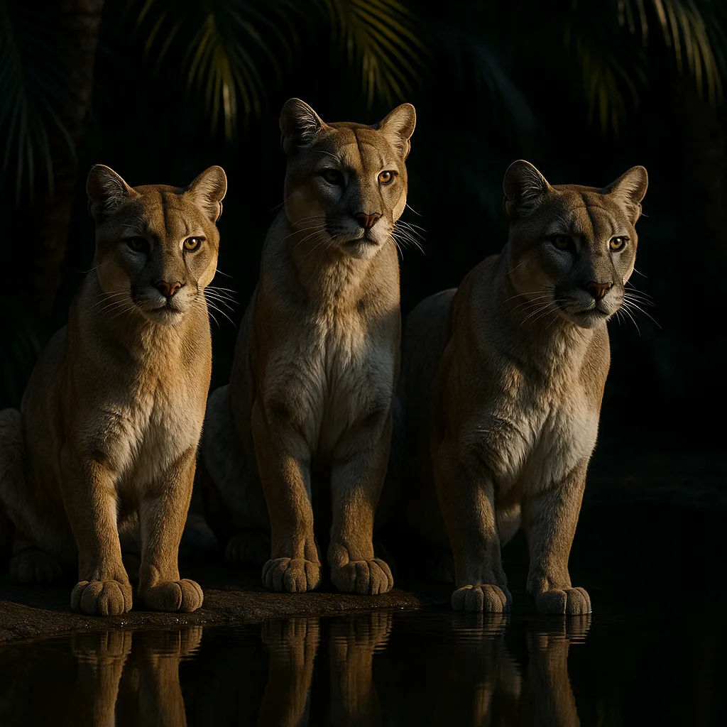 Three Diverse Cougars